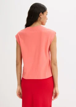 bonprix bonprix Camiseta de algodón orgánico puro Salmón claro Online