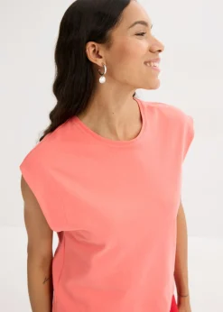 bonprix bonprix Camiseta de algodón orgánico puro Salmón claro Online