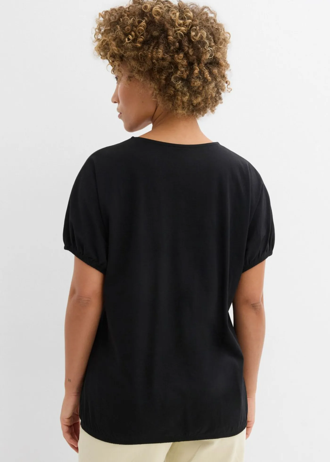 bonprix bonprix Camiseta de algodón orgánico Negro Discount