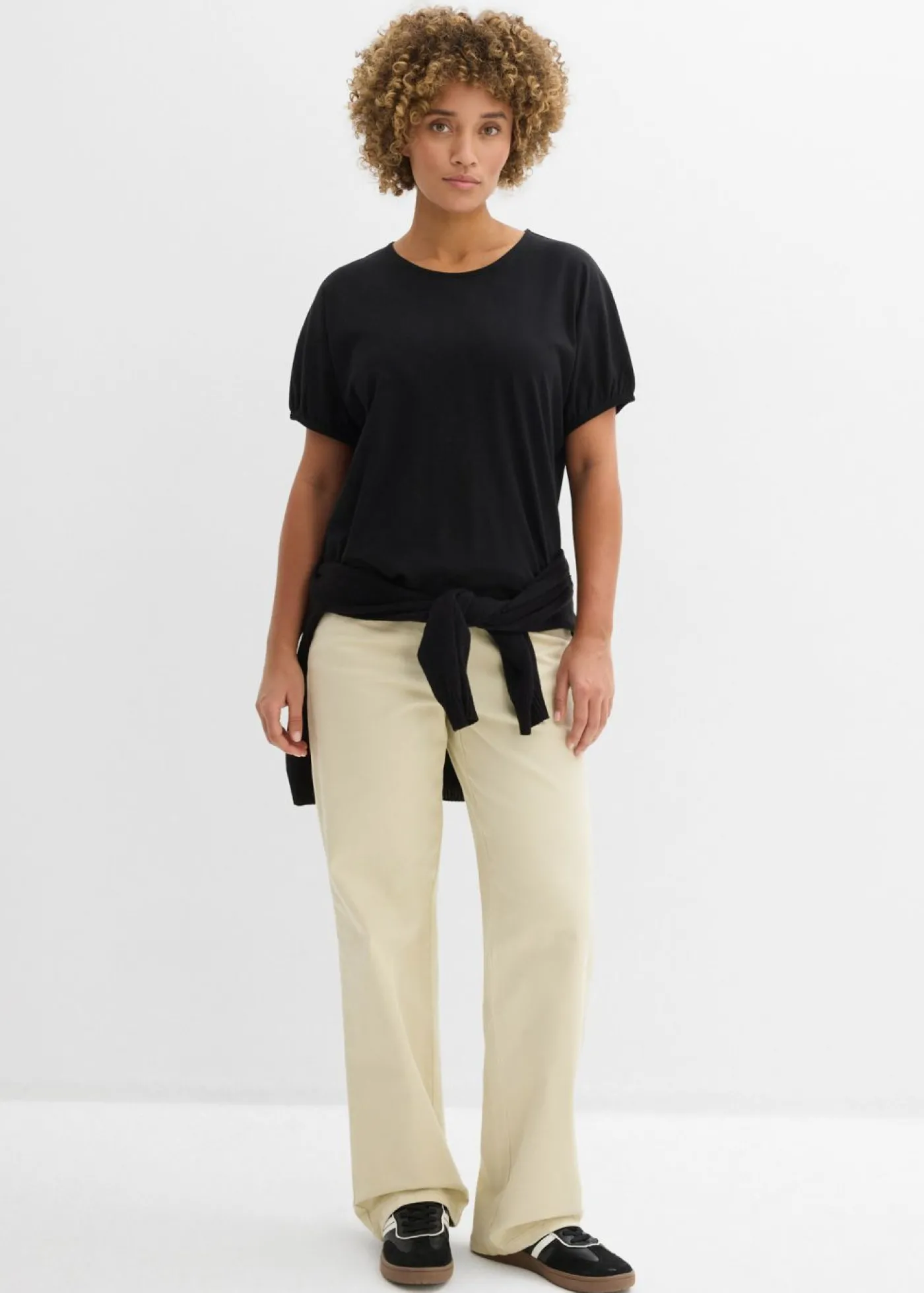 bonprix bonprix Camiseta de algodón orgánico Negro Discount