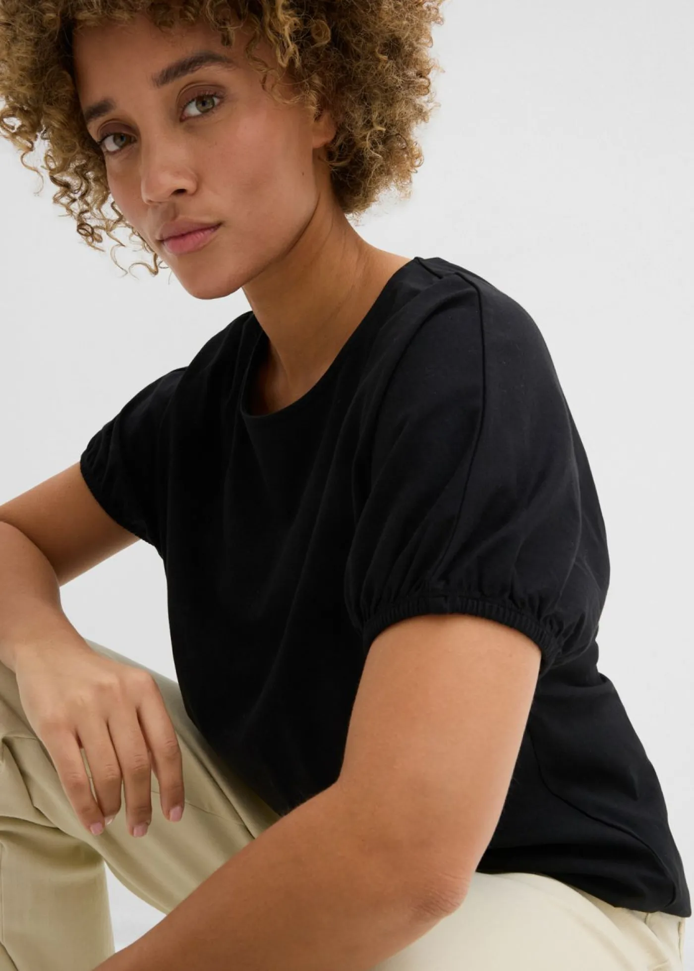 bonprix bonprix Camiseta de algodón orgánico Negro Discount