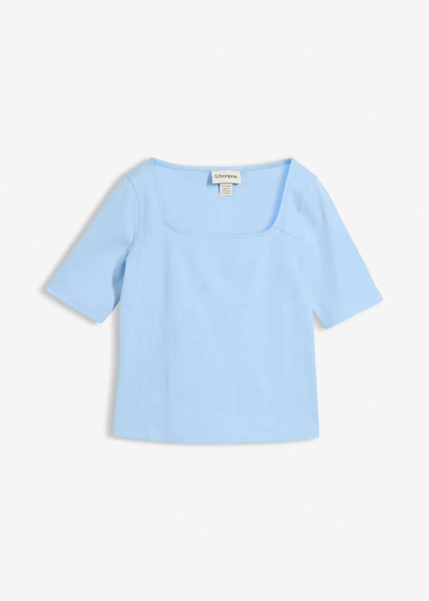 bonprix bonprix Camiseta de algodón orgánico pesado Azul claro Discount