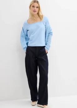 bonprix bonprix Camiseta de algodón orgánico pesado Azul claro Discount