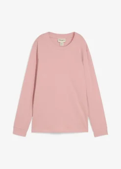 bonprix bonprix Camiseta de algodón orgánico puro con manga larga Rosa ceniza Best