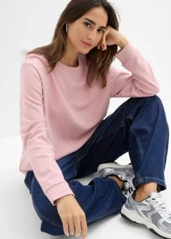 bonprix bonprix Camiseta de algodón orgánico puro con manga larga Rosa ceniza Best