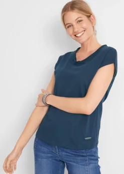 bonprix bonprix Camiseta de algodón orgánico puro Azul marino Sale