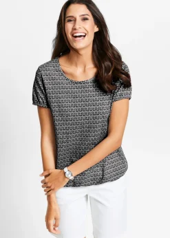 bonprix bonprix Camiseta de algodón puro Negro con estampado gráfico Hot