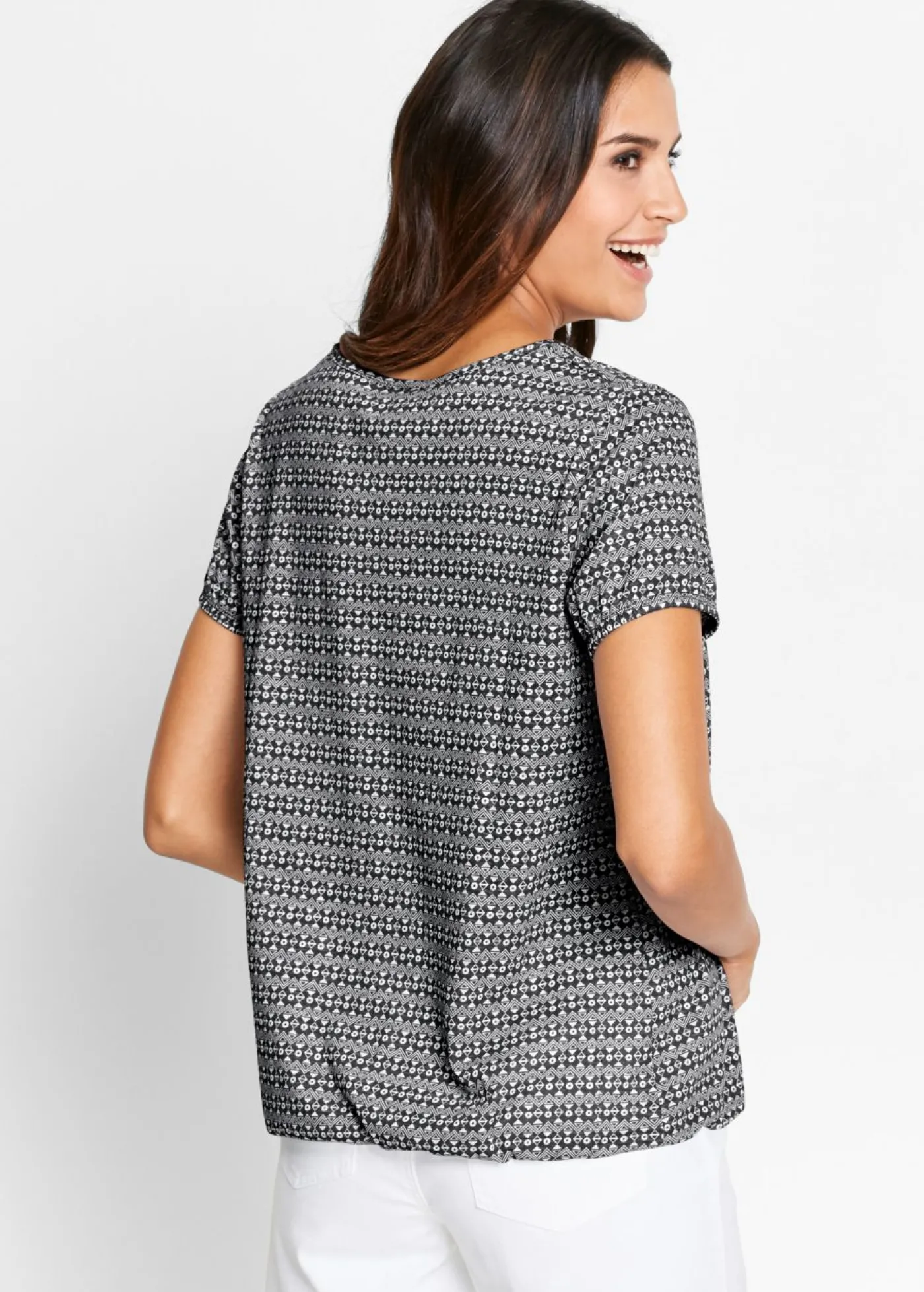 bonprix bonprix Camiseta de algodón puro Negro con estampado gráfico Hot