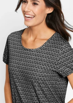 bonprix bonprix Camiseta de algodón puro Negro con estampado gráfico Hot