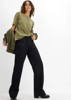 bonprix bonprix Camiseta de algodón puro Verde oliva Discount