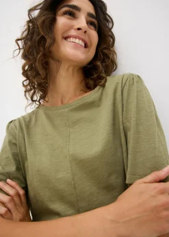 bonprix bonprix Camiseta de algodón puro Verde oliva Discount
