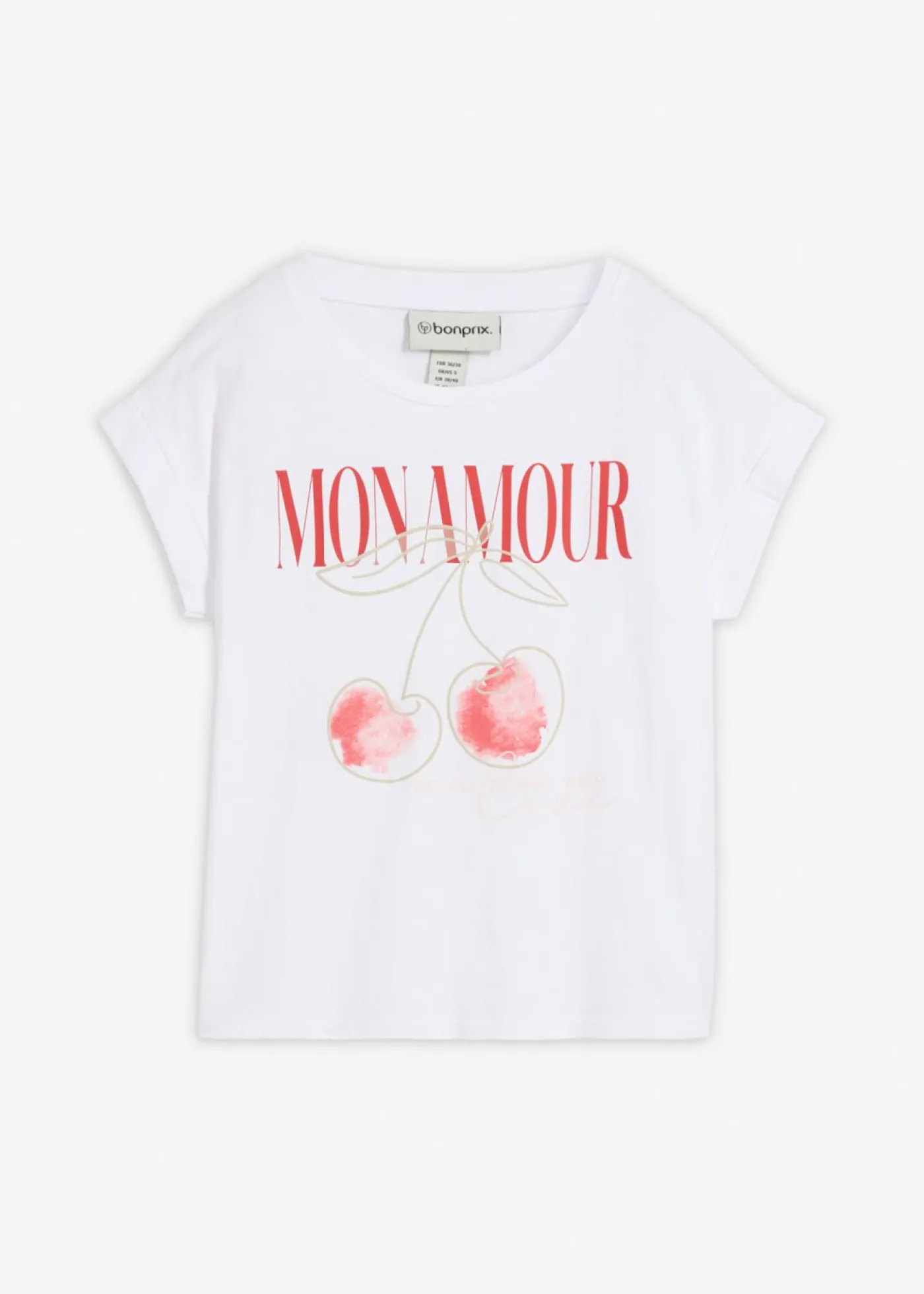 bonprix bonprix Camiseta de algodón puro Blanco