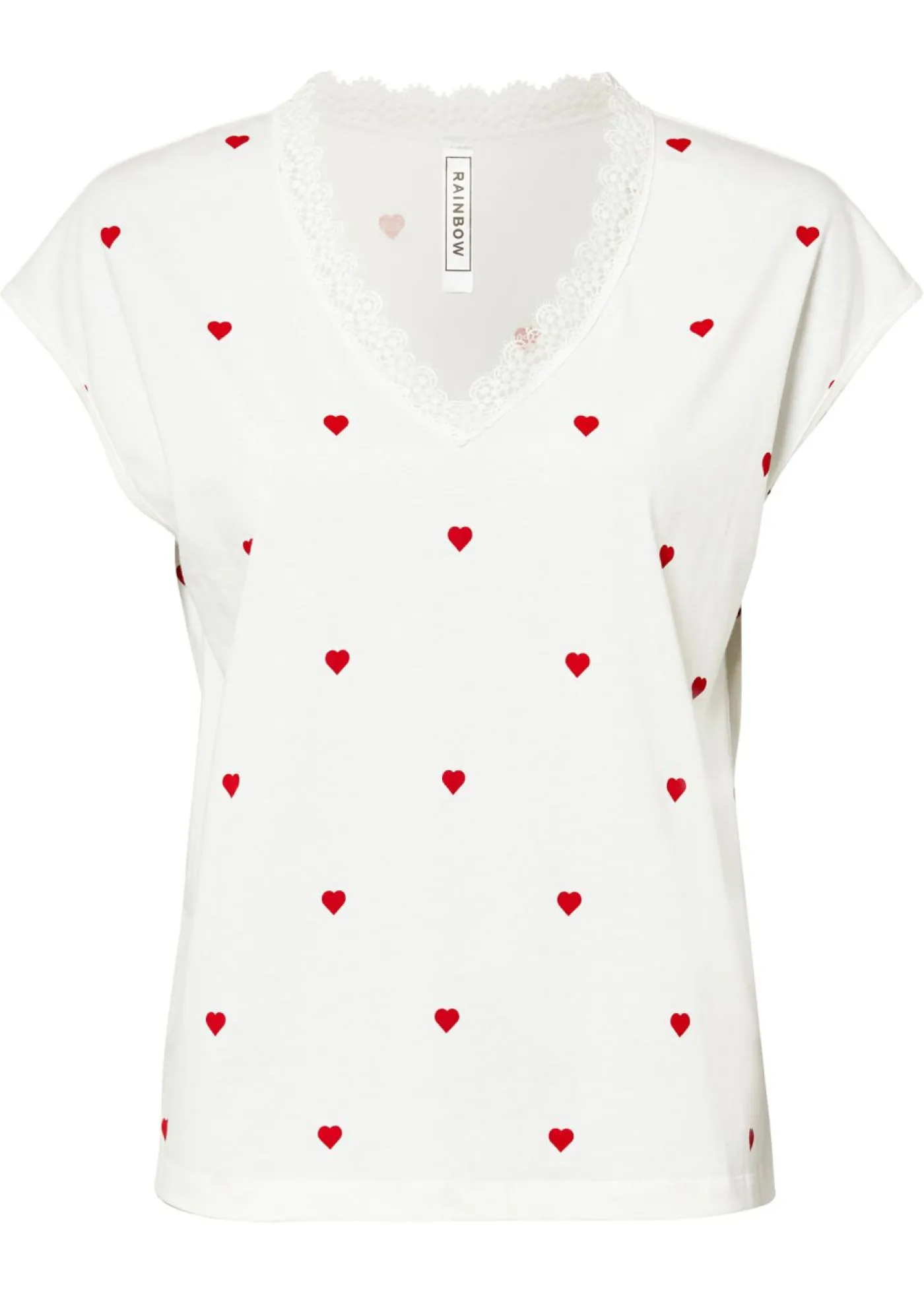 bonprix bonprix Camiseta de algodón puro Blanco lana estampado Discount
