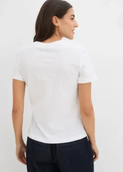 bonprix bonprix Camiseta de algodón puro Blanco New