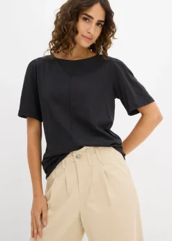 bonprix bonprix Camiseta de algodón puro Negro New