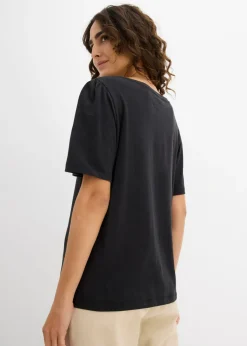 bonprix bonprix Camiseta de algodón puro Negro New