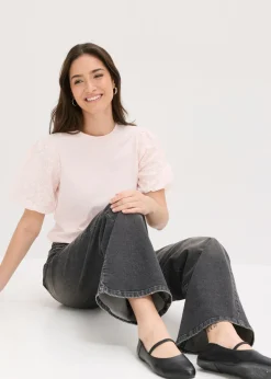 bonprix bonprix Camiseta de algodón puro Rosa claro Outlet