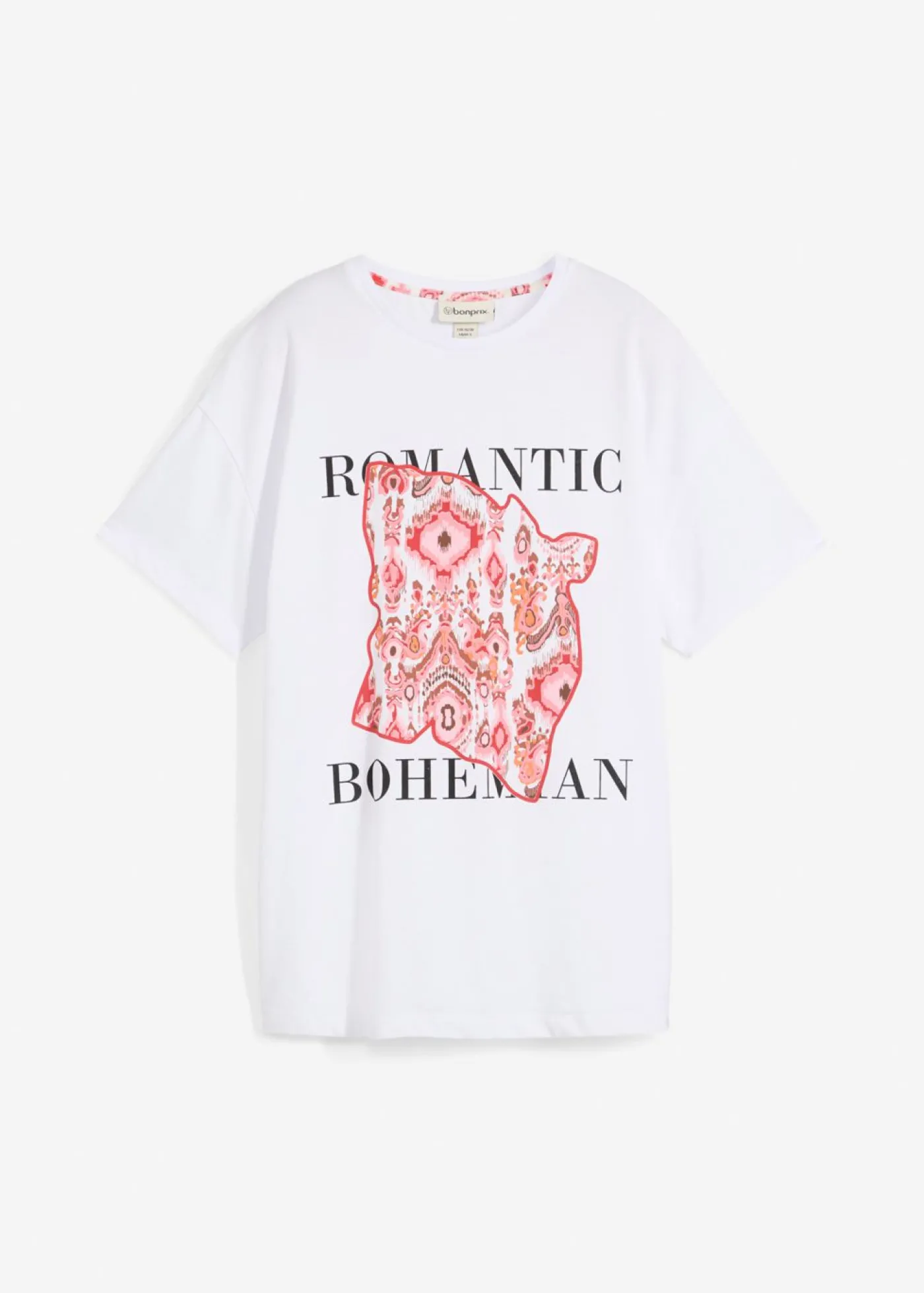 bonprix bonprix Camiseta de algodón puro Blanco-rojo Outlet