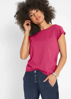 bonprix bonprix Camiseta de algodón puro fucsia New