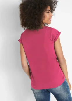 bonprix bonprix Camiseta de algodón puro fucsia New