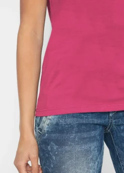 bonprix bonprix Camiseta de algodón puro fucsia New