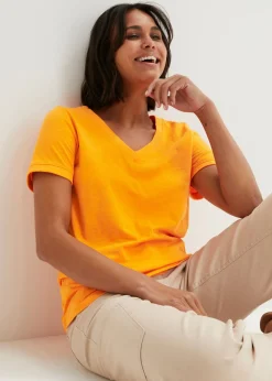 bonprix bonprix Camiseta de algodón puro Naranja calabaza New