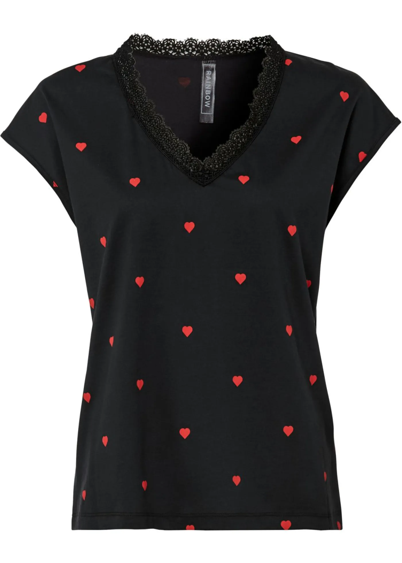 bonprix bonprix Camiseta de algodón puro Negro estampado Clearance