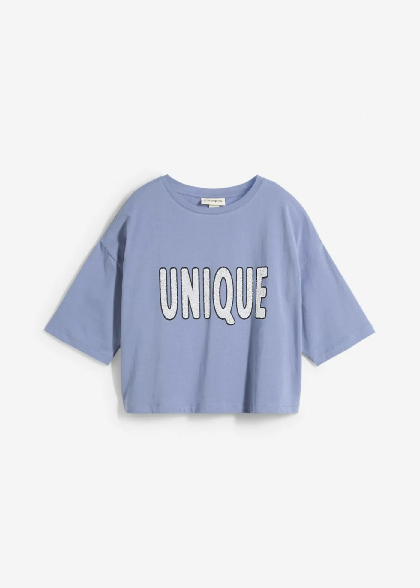 bonprix bonprix Camiseta de algodón puro Azul-blanco Clearance
