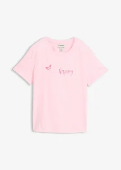 bonprix bonprix Camiseta de algodón puro Rosa cristal/pink lady estampado Best