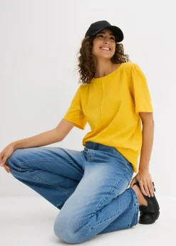 bonprix bonprix Camiseta de algodón puro azafrán Sale