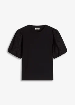 bonprix bonprix Camiseta de algodón puro Negro Hot