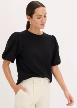 bonprix bonprix Camiseta de algodón puro Negro Hot