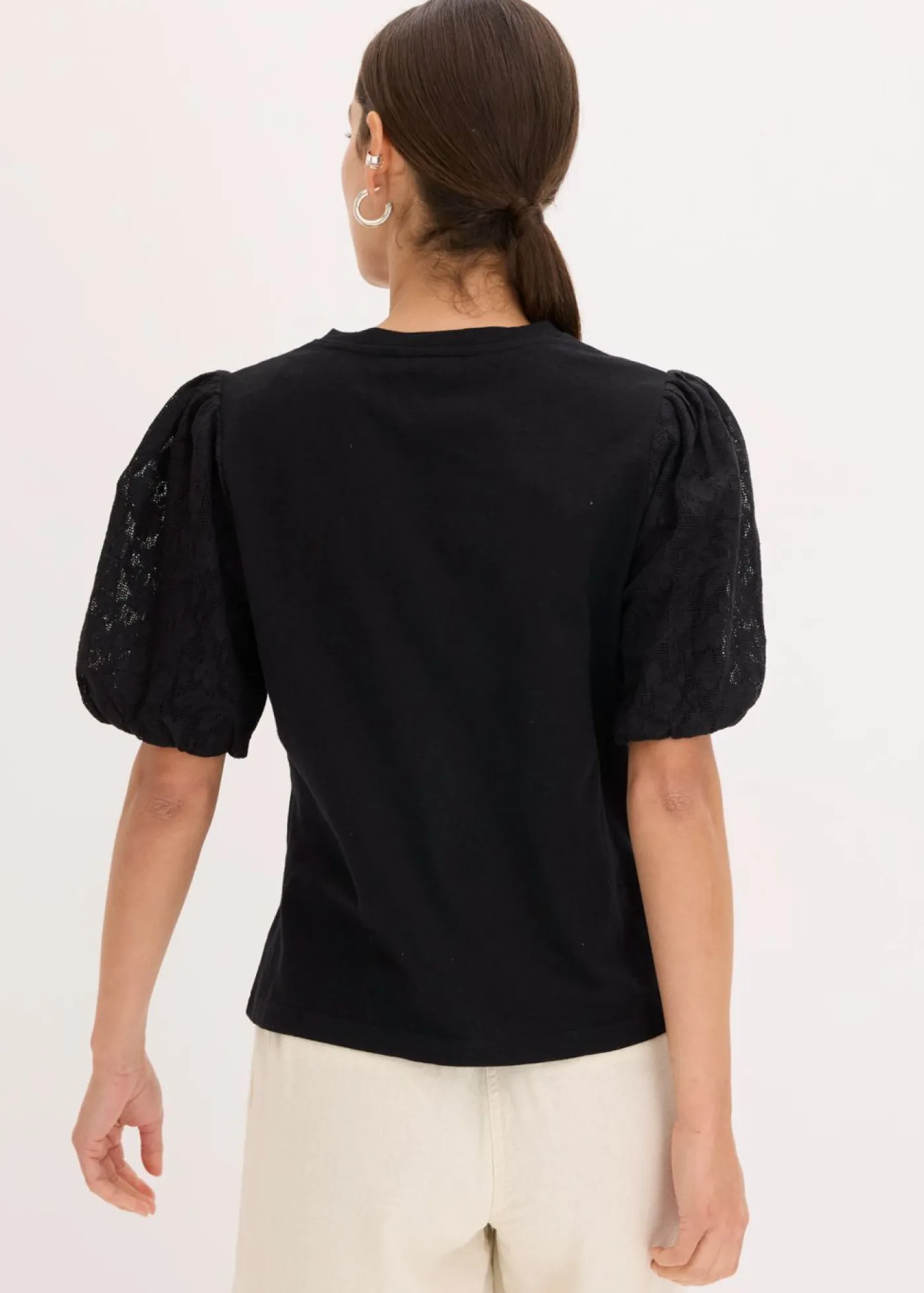 bonprix bonprix Camiseta de algodón puro Negro Hot