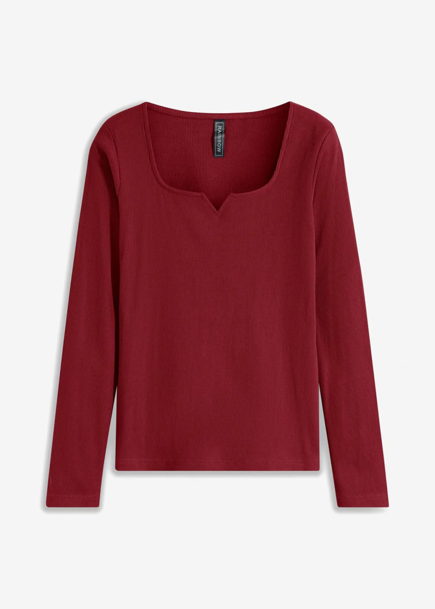 bonprix bonprix Camiseta de canalé de algodón orgánico puro Rojo rubí New