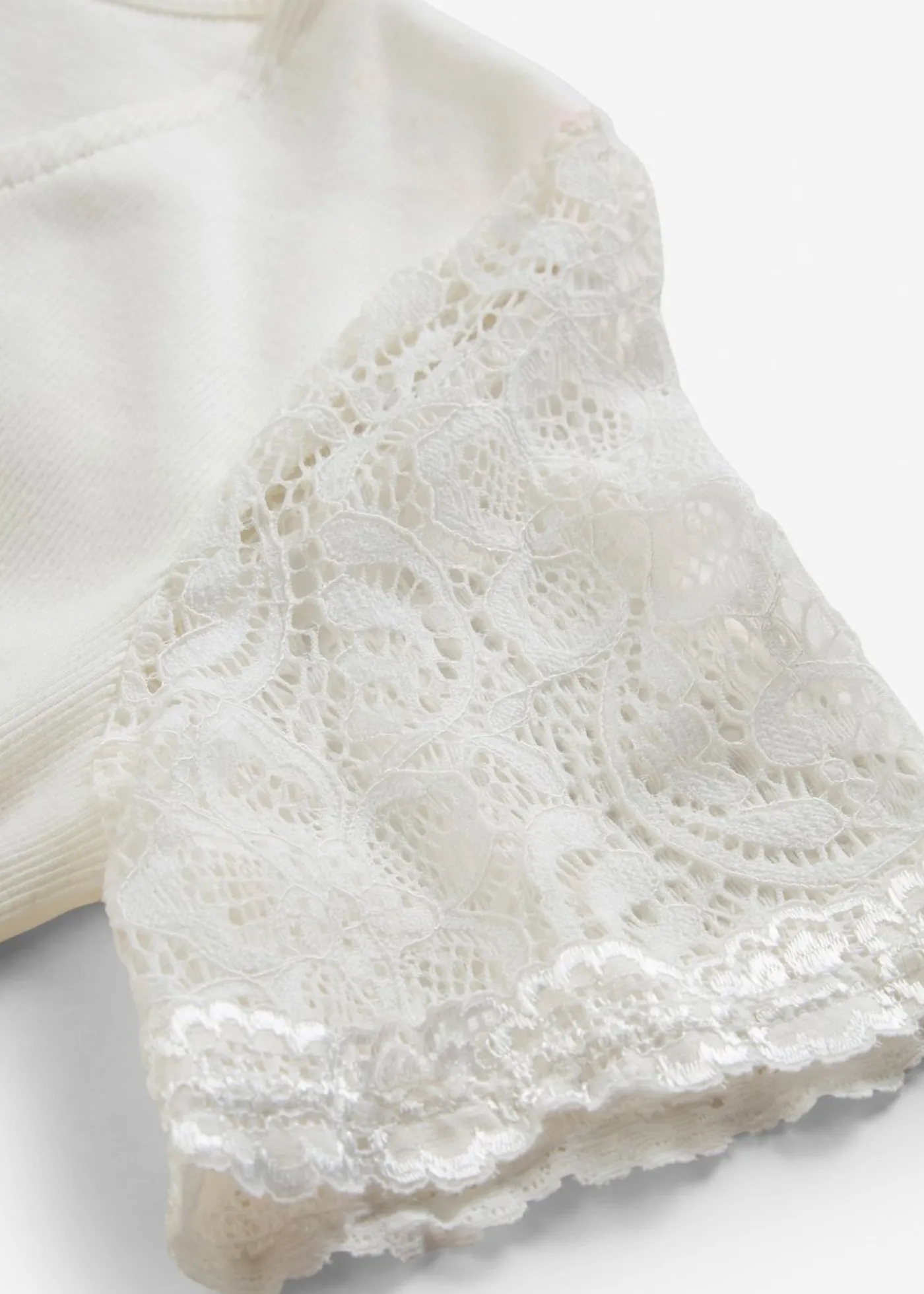 bonprix bonprix Camiseta de canalé de algodón Blanco lana Clearance