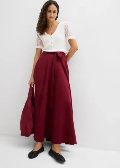 bonprix bonprix Camiseta de canalé de algodón Blanco lana Clearance