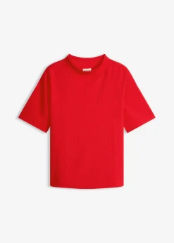 bonprix bonprix Camiseta de crepé estructurado fresa Discount