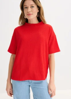 bonprix bonprix Camiseta de crepé estructurado fresa Discount