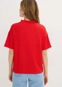 bonprix bonprix Camiseta de crepé estructurado fresa Discount