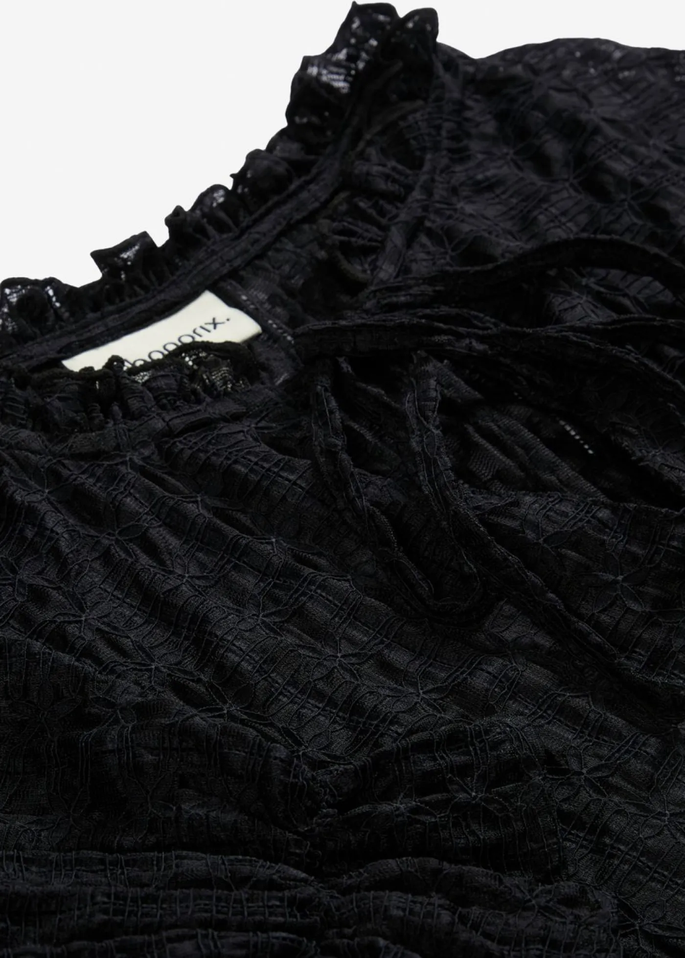 bonprix bonprix Camiseta de encaje con mangas abullonadas Negro Discount