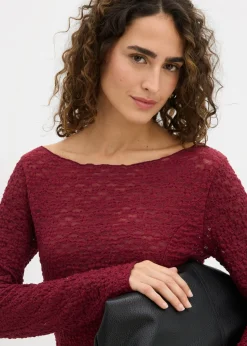 bonprix bonprix Camiseta de encaje de manga larga mora oscuro Hot