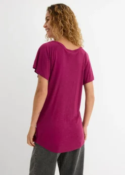 bonprix bonprix Camiseta de hilo flameado con mangas de murciélago Baya Best