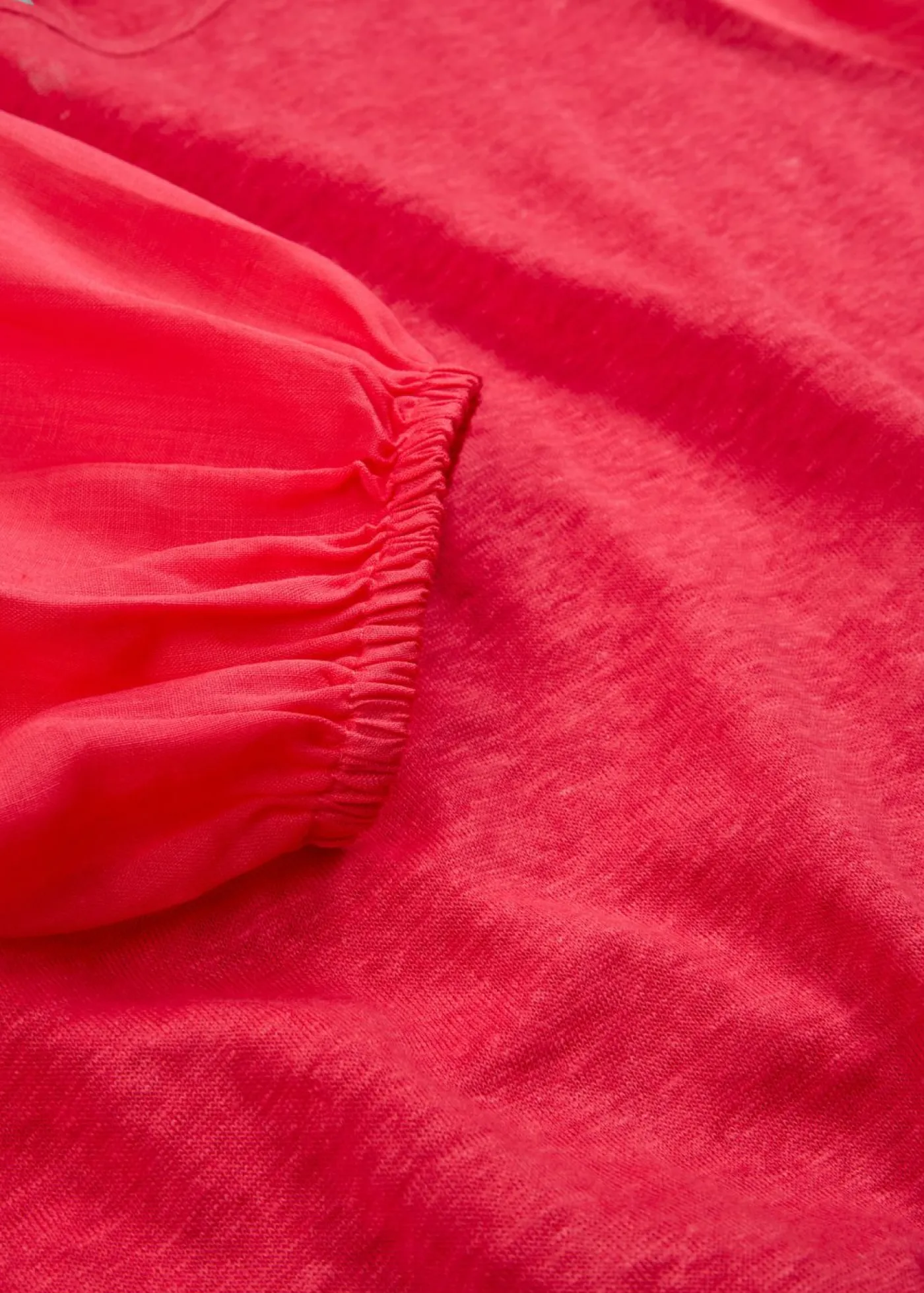 bonprix bonprix Camiseta de lino con mangas abullonadas rosa paraíso Hot