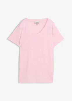bonprix bonprix Camiseta de lino puro rosa cristal Online