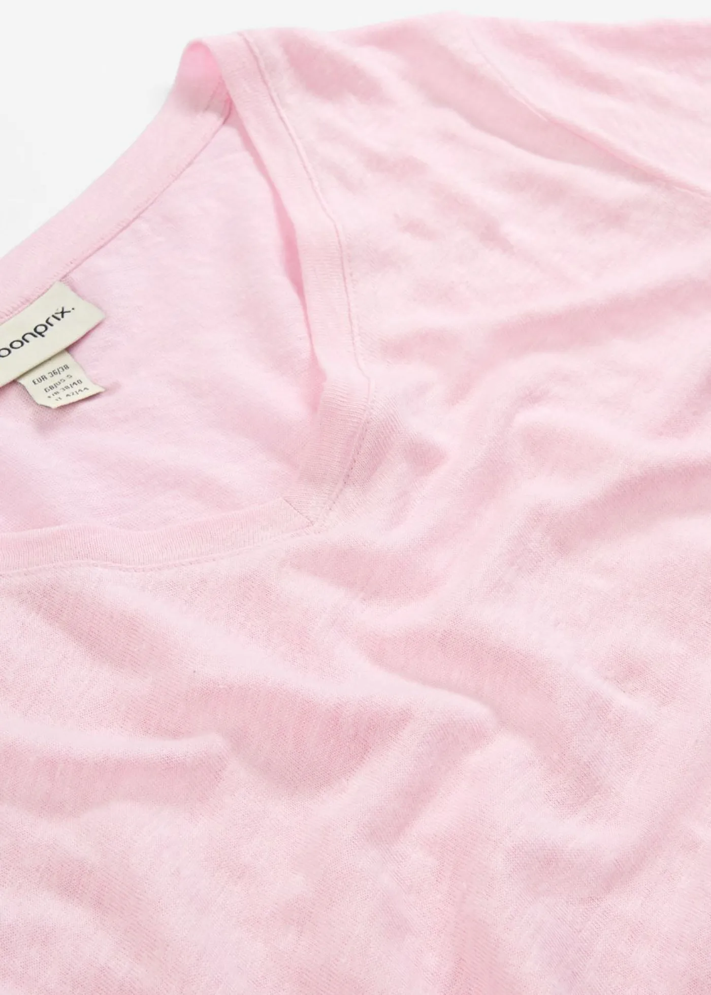 bonprix bonprix Camiseta de lino puro rosa cristal Online