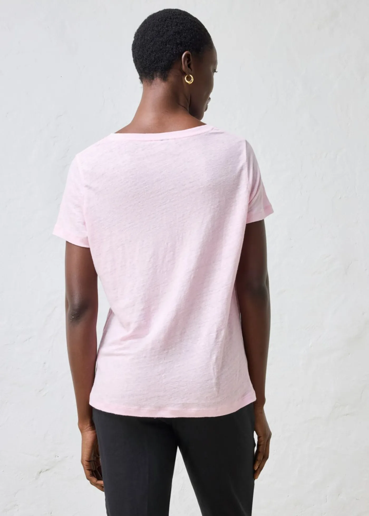 bonprix bonprix Camiseta de lino puro rosa cristal Online