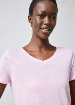 bonprix bonprix Camiseta de lino puro rosa cristal Online