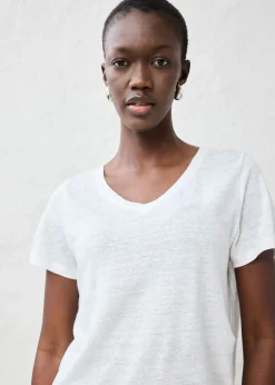 bonprix bonprix Camiseta de lino puro Blanco