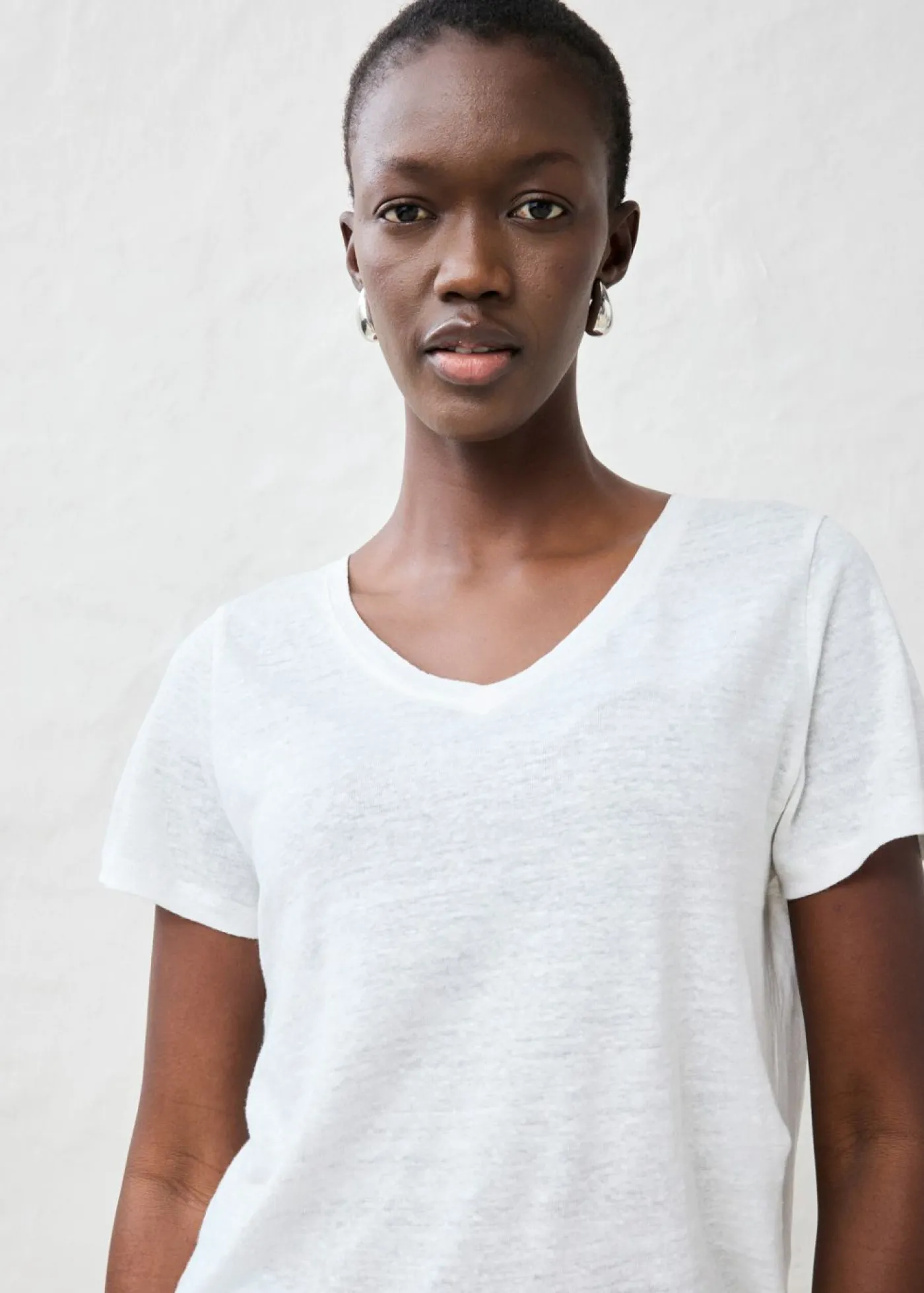bonprix bonprix Camiseta de lino puro Blanco