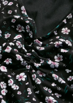 bonprix bonprix Camiseta de malla delicada Negro de flores